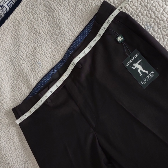 NWT Lauren Ralph Lauren Size 42 Ultra Flex Black Pants *Altered Inseam* - Picture 10 of 15